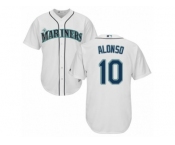 Seattle Mariners #10 Yonder Alonso Replica White Home Cool Base MLB Jersey