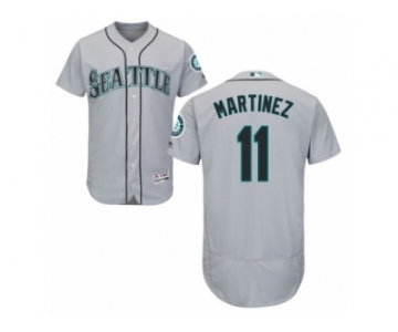 Seattle Mariners #11 Edgar Martinez Grey Flexbase Authentic Collection MLB Jersey