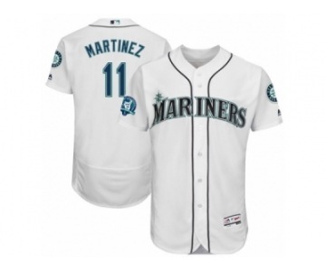 Seattle Mariners #11 Edgar Martinez Majestic White Number Retirement Authentic Player Jersey