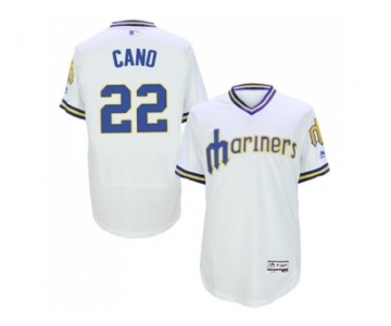 Seattle Mariners #22 Robinson Cano White Flexbase Authentic Collection Cooperstown Stitched Baseball Jersey