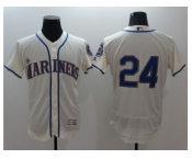 Seattle Mariners #24 Ken Griffey Cream Flexbase Authentic Collection Stitched Baseball Jersey