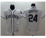 Seattle Mariners #24 Ken Griffey White Flexbase Authentic Collection Stitched Baseball Jersey