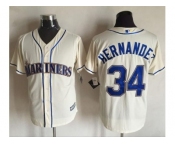 Seattle Mariners #34 Felix Hernandez Cream New Cool Base Stitched MLB Jersey