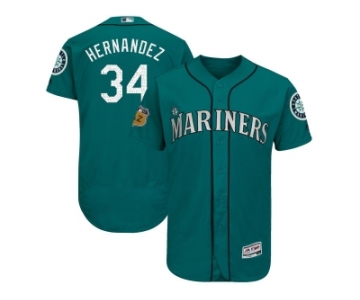 Seattle Mariners #34 Felix Hernandez Green 2017 Spring Training Flexbase Authentic Collection Stitched Baseball Jersey