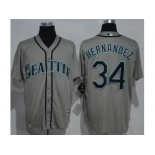 Seattle Mariners #34 Felix Hernandez Grey New Cool Base Stitched MLB Jersey