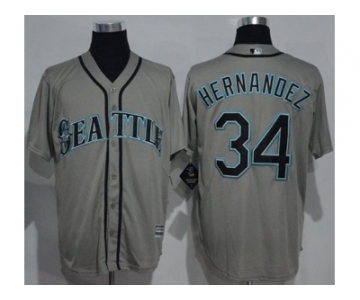 Seattle Mariners #34 Felix Hernandez Grey New Cool Base Stitched MLB Jersey