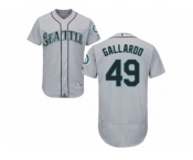 Seattle Mariners #49 Yovani Gallardo Grey Flexbase Authentic Collection MLB Jersey