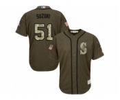 Seattle Mariners #51 Ichiro Suzuki Green Salute to Service Stitched Baseball Jersey[Suzuki]