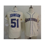 Seattle Mariners #51 Randy Johnson Cream New Cool Base Stitched MLB Jersey