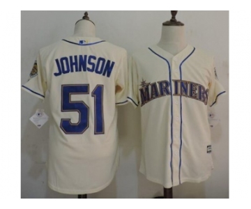 Seattle Mariners #51 Randy Johnson Cream New Cool Base Stitched MLB Jersey