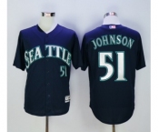 Seattle Mariners #51 Randy Johnson Navy Blue New Cool Base Stitched Baseball Jersey[Johnson]