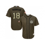 Men Texas Rangers #18 Drew Robinson Green Salute to Service Stitched MLB Jersey