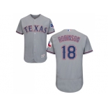 Men Texas Rangers #18 Drew Robinson Grey Flexbase Authentic Collection Stitched MLB Jersey