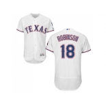 Men Texas Rangers #18 Drew Robinson White Flexbase Authentic Collection Stitched MLB Jersey