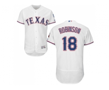 Men Texas Rangers #18 Drew Robinson White Flexbase Authentic Collection Stitched MLB Jersey