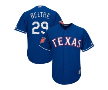 Men Texas Rangers #29 Adrian Beltre Majestic Royal 2018 Spring Training Cool Base Player Jersey