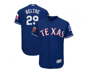 Men Texas Rangers #29 Adrian Beltre Majestic Royal 2018 Spring Training Flex Base Player Jersey