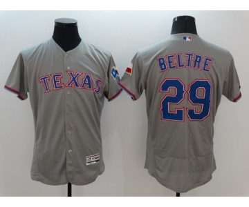 Men Texas Rangers #29 Adrian Beltre Majestic grey Flexbase Authentic Collection Player Jersey