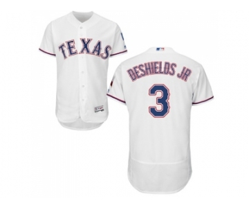 Men Texas Rangers #3 Delino DeShields Jr. White Flexbase Authentic Collection Stitched MLB Jersey