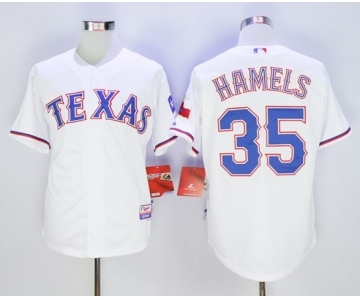 Men Texas Rangers #35 Cole Hamels White Cool Base Stitched MLB Jersey[Hamels]