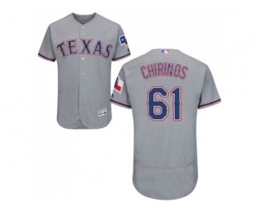 Men Texas Rangers #61 Robinson Chirinos Grey Flexbase Authentic Collection Stitched MLB Jersey