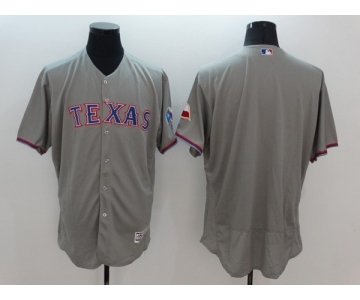 Men Texas Rangers Blank Majestic grey Flexbase Authentic Collection Team Jersey