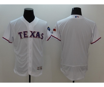 Men Texas Rangers Blank Majestic white Flexbase Authentic Collection Team Jersey