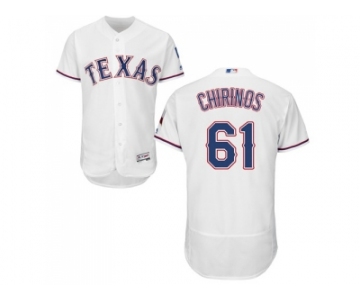 MenTexas Rangers #61 Robinson Chirinos White Flexbase Authentic Collection Stitched MLB Jersey