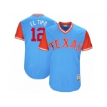 Men's 2017 Little League World Series Rangers #12 Rougned Odor El Tipo Light Blue Jersey