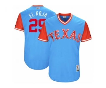 Men's 2017 Little League World Series Rangers #29 Adrian Beltre El Koja Light Blue Jersey