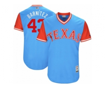 Men's 2017 Little League World Series Rangers #43 Tony Barnette Barnítez Light Blue Jersey