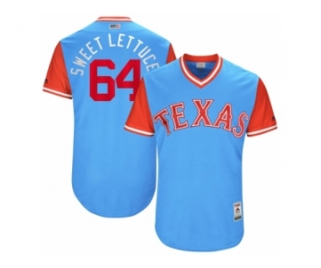 Men's 2017 Little League World Series Rangers #64 AJ Griffin Sweet Lettuce Light Blue Jersey