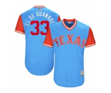 Men's 2017 Little League World Series Rangers Martin Perez #33 El de Guanare Light Blue Jersey