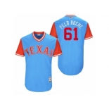 Men's 2017 Little League World Series Rangers Robinson Chirinos #61 Pelo Buche Light Blue Jersey