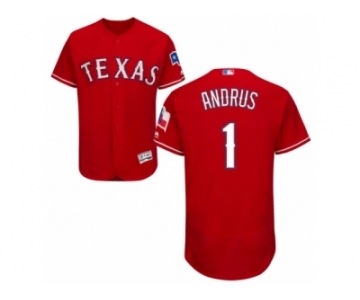 Men's Majestic Texas Rangers #1 Elvis Andrus Red Flexbase Authentic Collection MLB Jersey