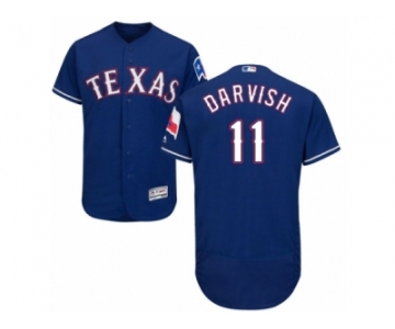 Men's Majestic Texas Rangers #11 Yu Darvish Royal Blue Flexbase Authentic Collection MLB Jersey