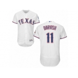 Men's Majestic Texas Rangers #11 Yu Darvish White Flexbase Authentic Collection MLB Jersey