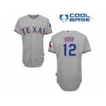 Men's Majestic Texas Rangers #12 Rougned Odor Authentic Grey Road Cool Base MLB Jersey