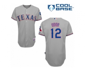 Men's Majestic Texas Rangers #12 Rougned Odor Authentic Grey Road Cool Base MLB Jersey