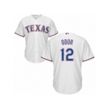 Men's Majestic Texas Rangers #12 Rougned Odor Replica White Home Cool Base