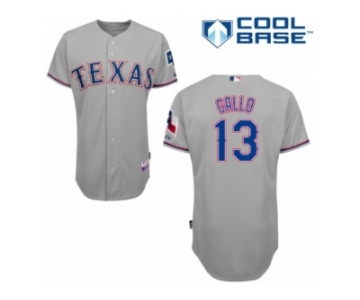 Men's Majestic Texas Rangers #13 Joey Gallo Authentic Grey Road Cool Base MLB Jersey