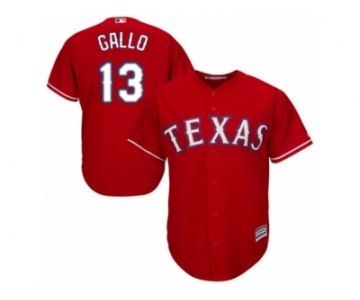 Men's Majestic Texas Rangers #13 Joey Gallo Authentic Red Alternate Cool Base MLB Jersey