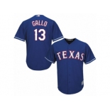 Men's Majestic Texas Rangers #13 Joey Gallo Authentic Royal Blue Alternate 2 Cool Base MLB Jersey