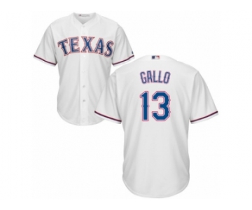 Men's Majestic Texas Rangers #13 Joey Gallo Authentic White Home Cool Base MLB Jersey