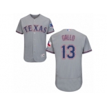 Men's Majestic Texas Rangers #13 Joey Gallo Grey Flexbase Authentic Collection MLB Jersey