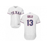 Men's Majestic Texas Rangers #13 Joey Gallo White Flexbase Authentic Collection MLB Jersey