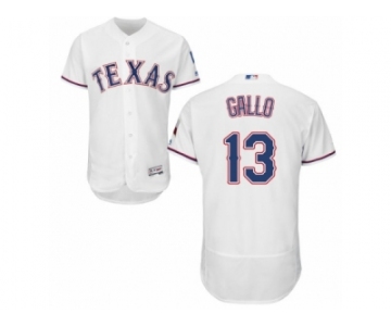 Men's Majestic Texas Rangers #13 Joey Gallo White Flexbase Authentic Collection MLB Jersey