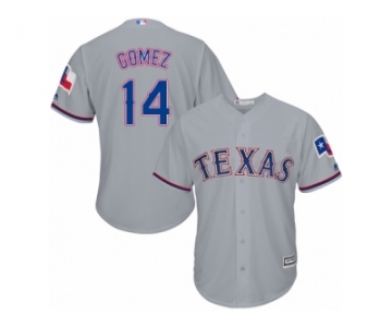 Men's Majestic Texas Rangers #14 Carlos Gomez Replica Grey Road Cool Base MLB Jersey