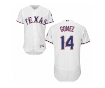 Men's Majestic Texas Rangers #14 Carlos Gomez White Flexbase Authentic Collection MLB Jersey