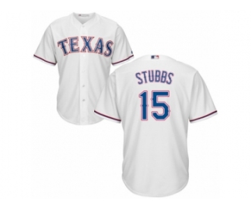 Men's Majestic Texas Rangers #15 Drew Stubbs Authentic White Home Cool Base MLB Jersey